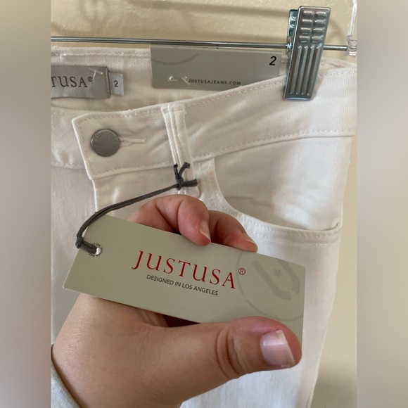 ✨NWT Just USA White Denim Cropped Flared Size 2 - Picture 7 of 11